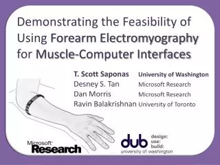 Demonstrating the Feasibility of Using Forearm Electromyography for Muscle-Computer Interfaces