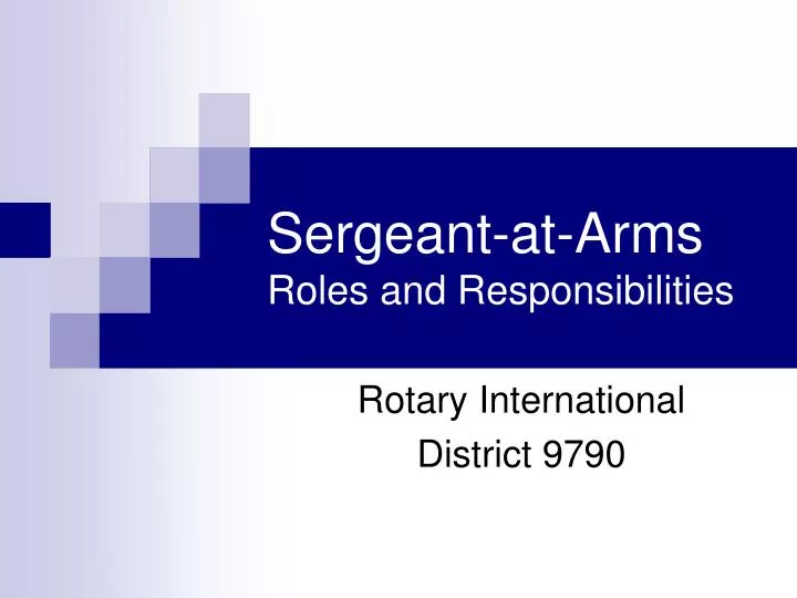 sergeant at arms roles and responsibilities