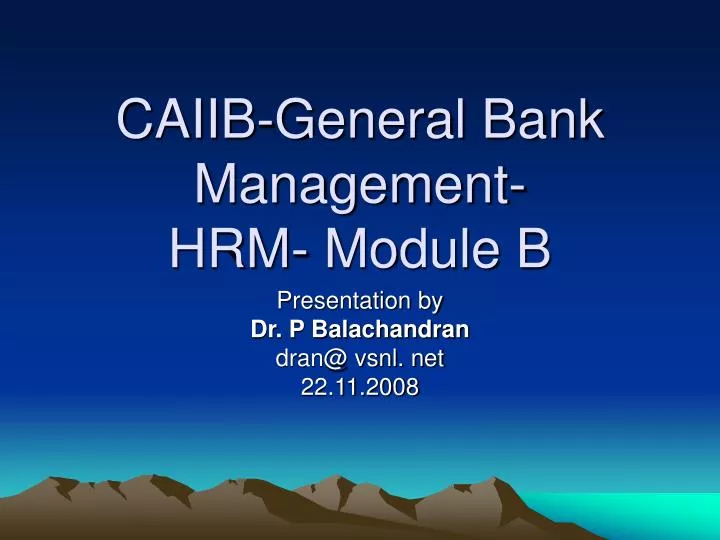 caiib general bank management hrm module b