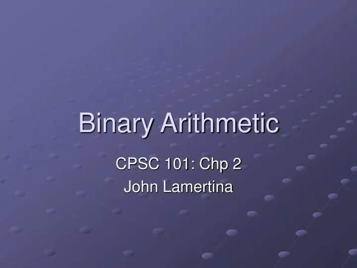 binary arithmetic