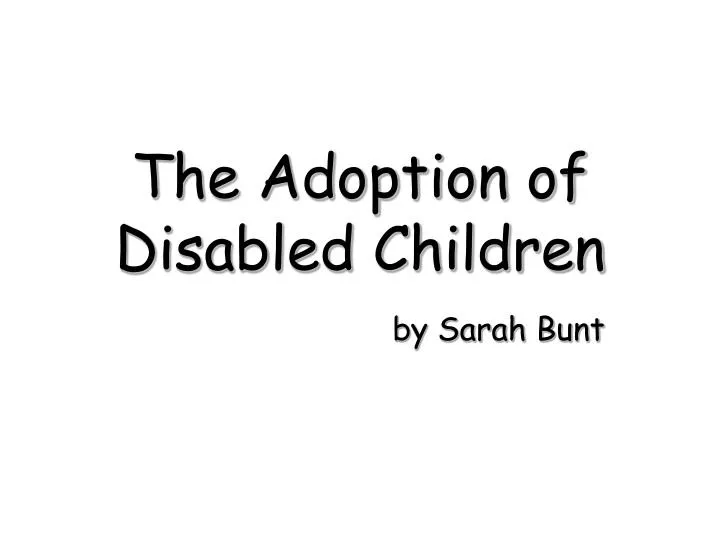 the adoption of disabled children
