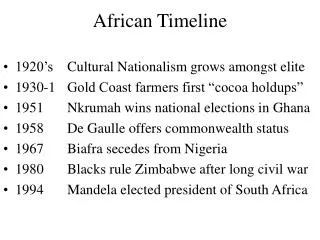 African Timeline