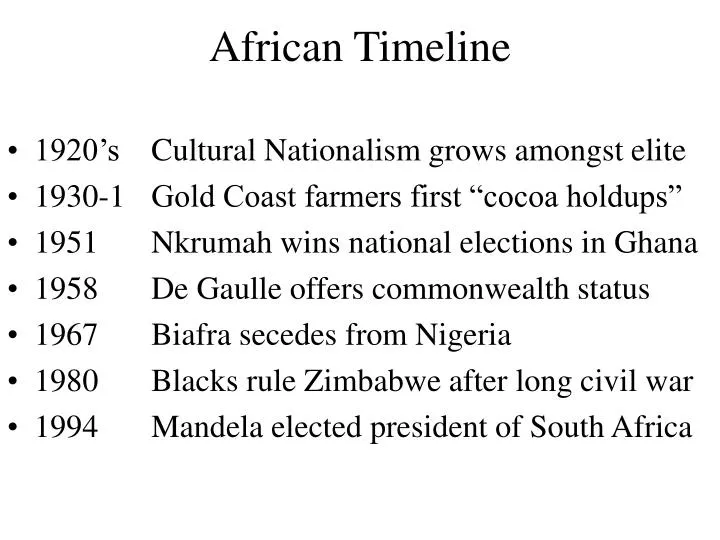 PPT - African Timeline PowerPoint Presentation, free download - ID:1217848