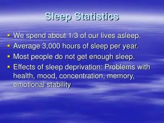 Sleep Statistics