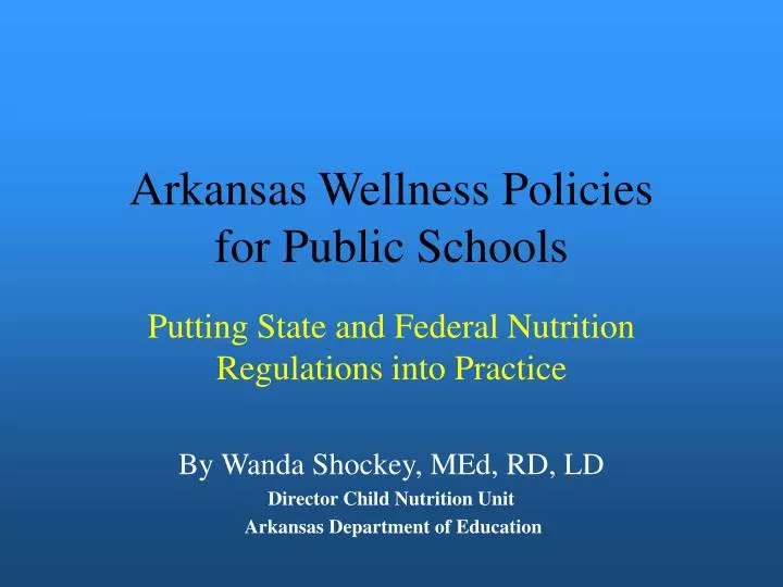 arkansas wellness policies for public schools