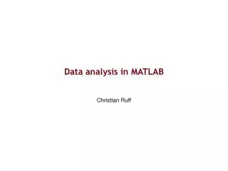 Data analysis in MATLAB