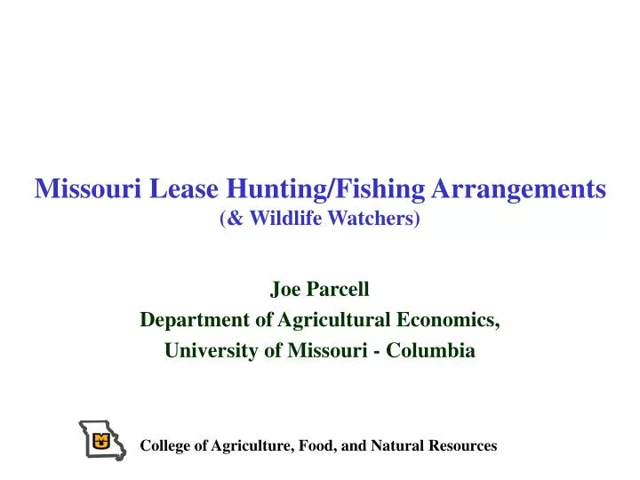 missouri lease hunting fishing arrangements wildlife watchers