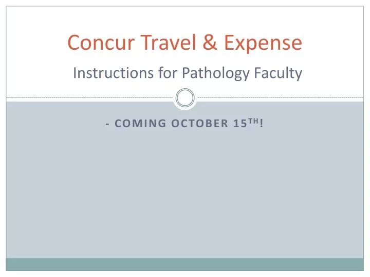 concur travel expense instructions for pathology faculty