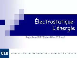 lectrostatique l nergie