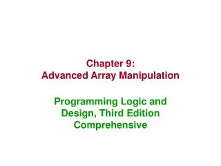 Chapter 9: Advanced Array Manipulation