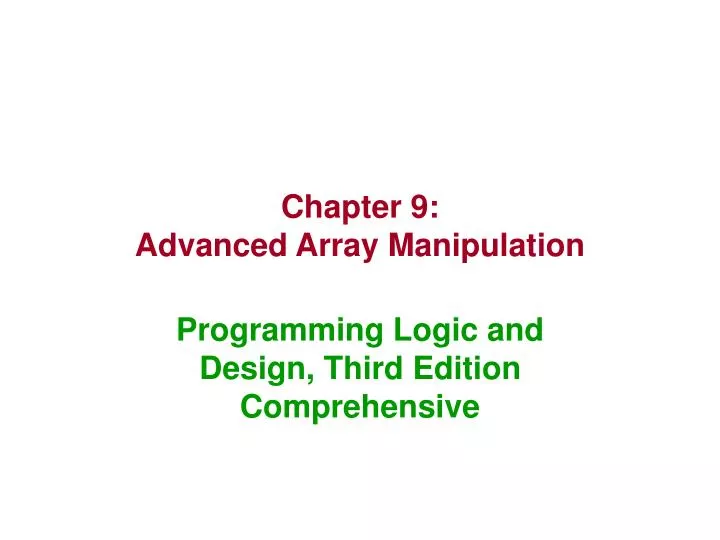 chapter 9 advanced array manipulation