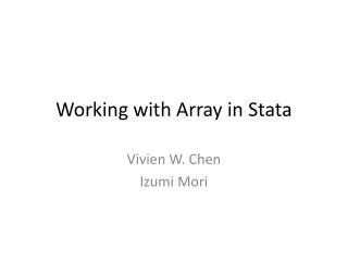Working with Array in Stata