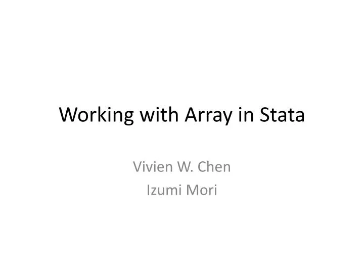 working with array in stata