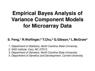 Empirical Bayes Analysis of Variance Component Models for Microarray Data