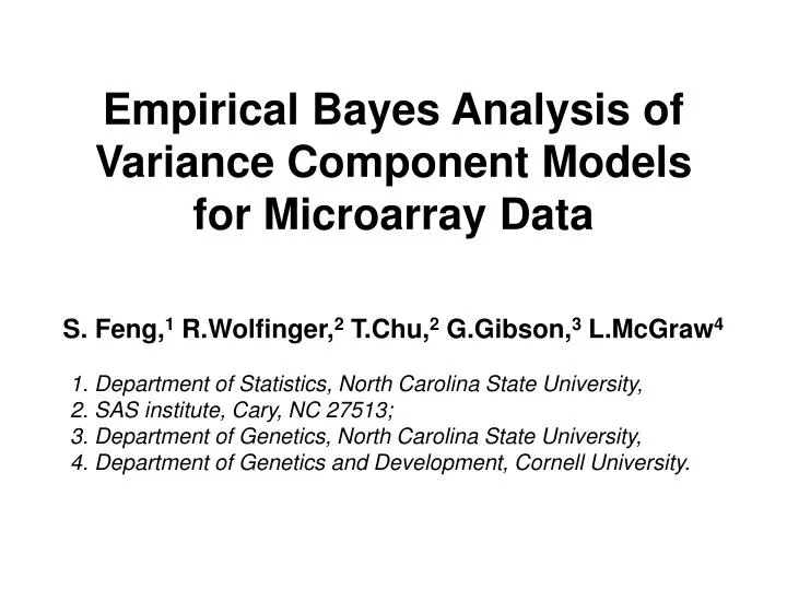 empirical bayes analysis of variance component models for microarray data