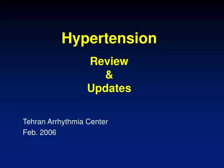 hypertension review updates