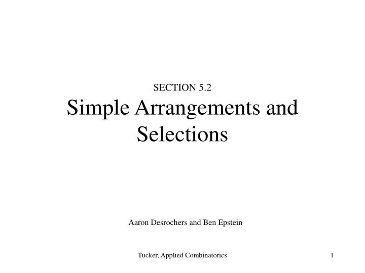 section 5 2 simple arrangements and selections