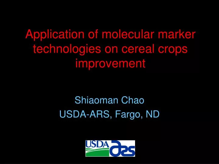 application of molecular marker technologies on cereal crops improvement