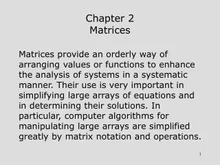 Chapter 2 Matrices