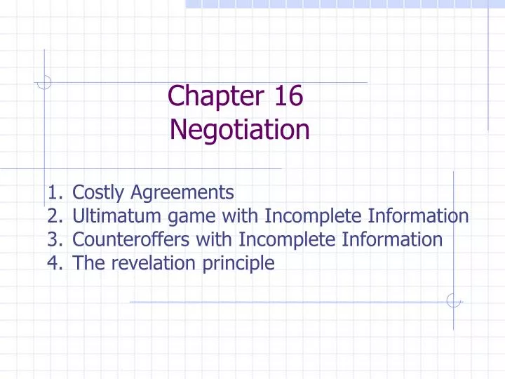chapter 16 negotiation