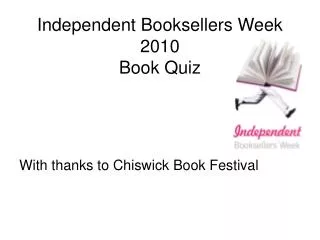 Independent Booksellers Week 2010 Book Quiz