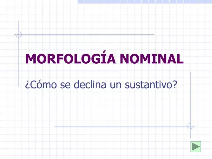 morfolog a nominal