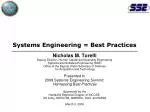 Systems Engineering = Best Practices - slide 1