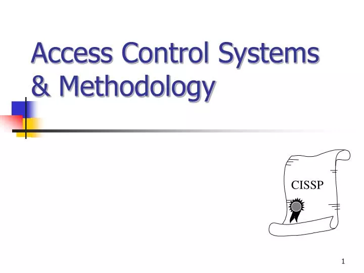 access control systems methodology