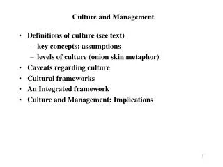 Culture and Management