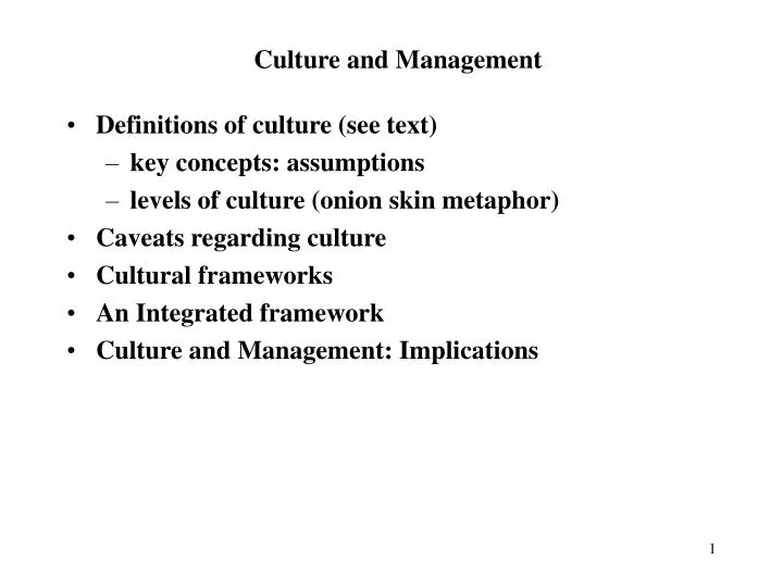 culture and management