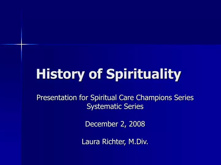 history of spirituality
