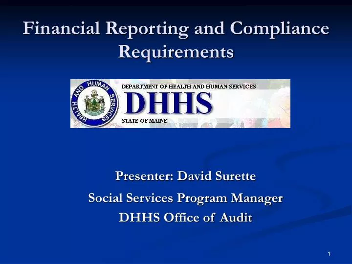 financial reporting and compliance requirements
