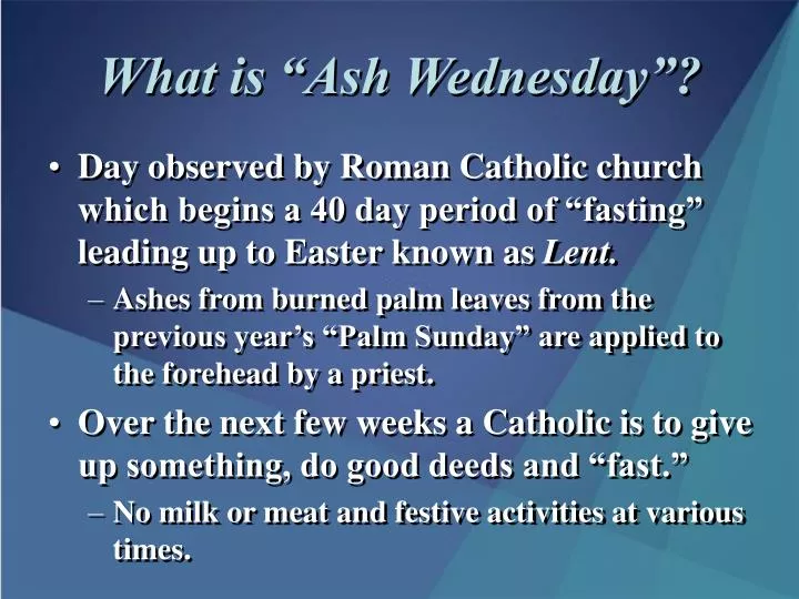 what is ash wednesday
