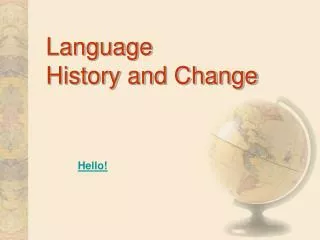 Language History and Change