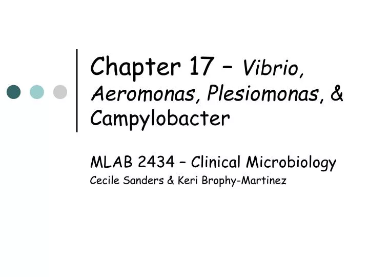 chapter 17 vibrio aeromonas plesiomonas campylobacter
