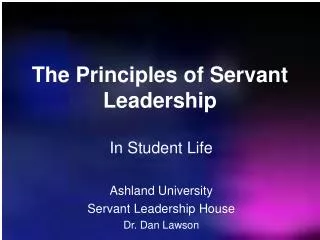 The Principles of Servant Leadership