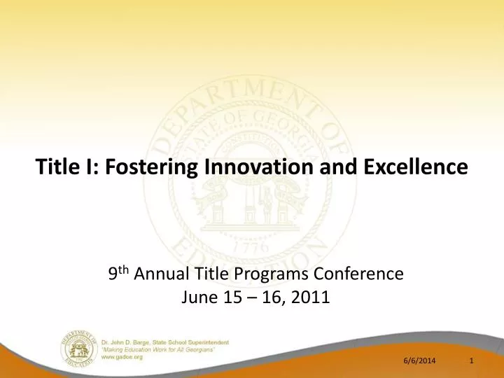 title i fostering innovation and excellence