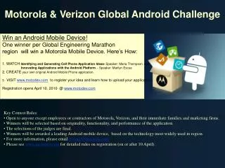 Motorola &amp; Verizon Global Android Challenge