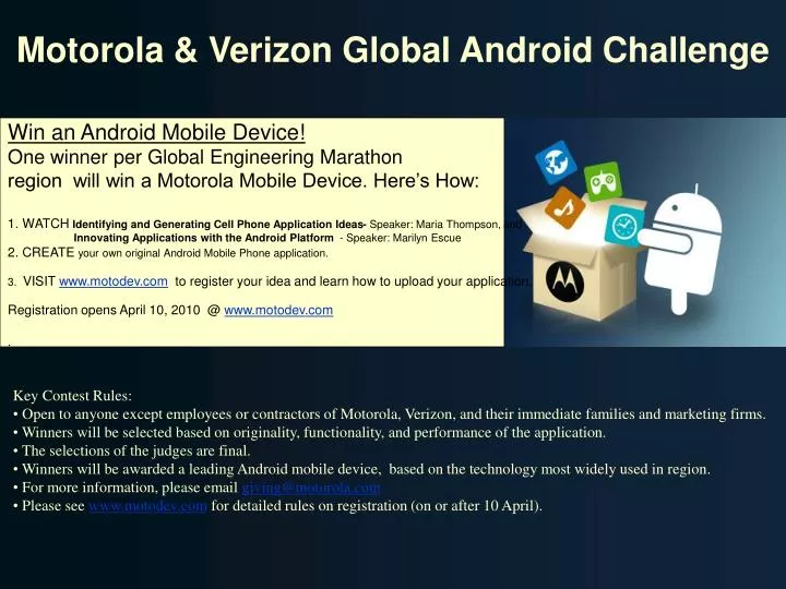 motorola verizon global android challenge