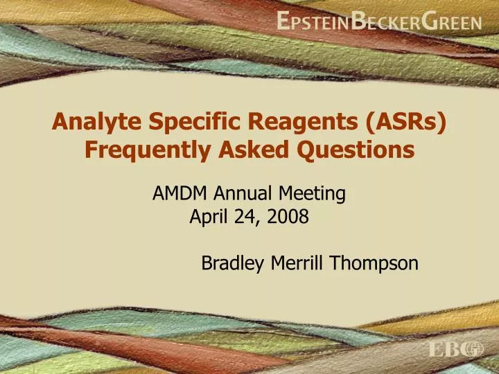 analyte specific reagents asrs frequently asked questions