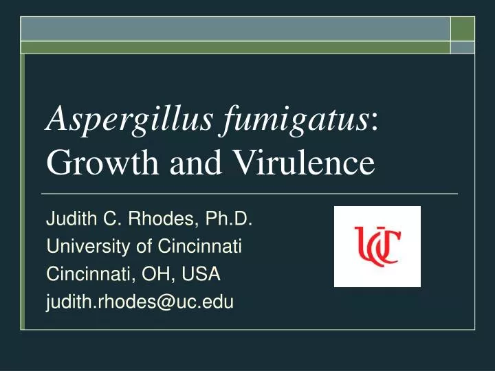 aspergillus fumigatus growth and virulence