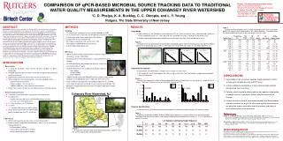 COMPARISON OF qPCR-BASED MICROBIAL SOURCE TRACKING DATA TO TRADITIONAL WATER QUALITY MEASUREMENTS IN THE UPPER COHANSEY