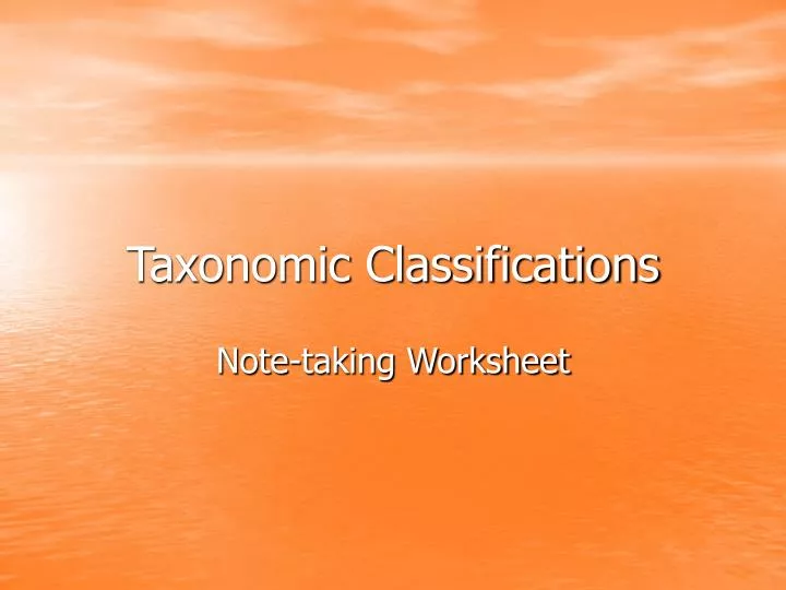 taxonomic classifications