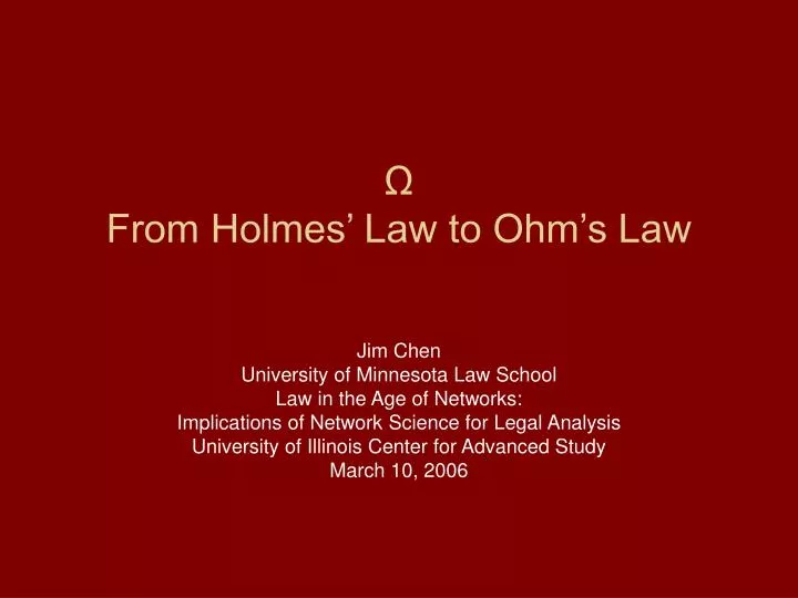 from holmes law to ohm s law