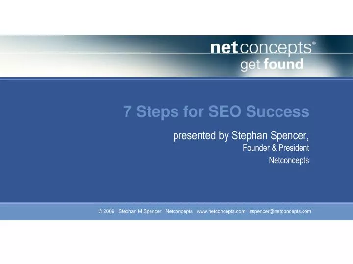 7 steps for seo success