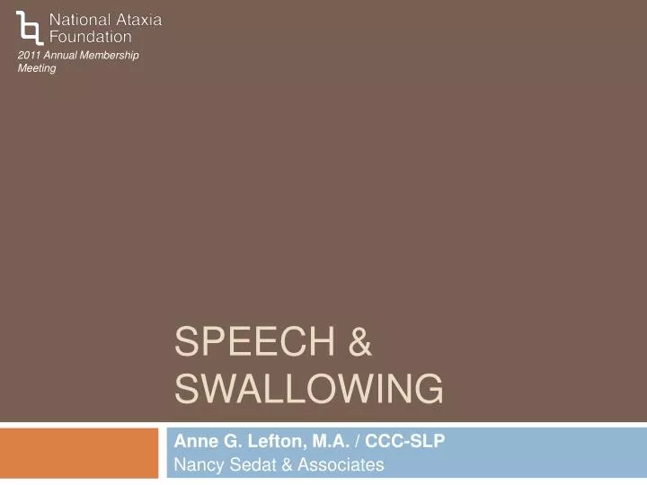 speech swallowing