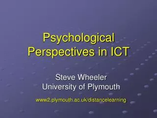 Psychological Perspectives in ICT