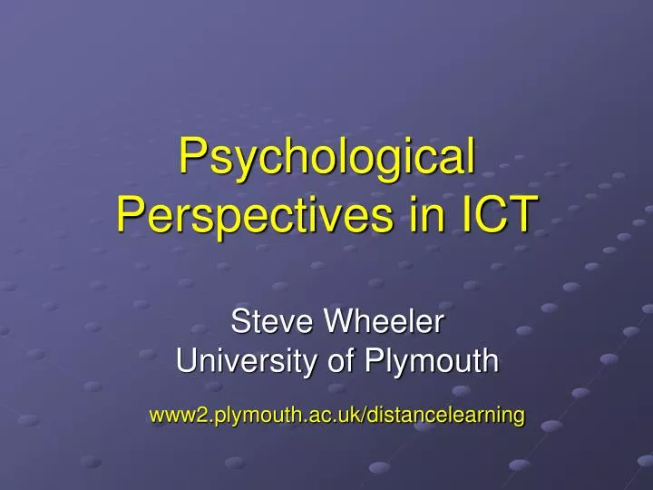 psychological perspectives in ict