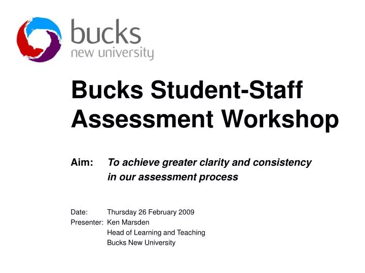 bucks student staff assessment workshop