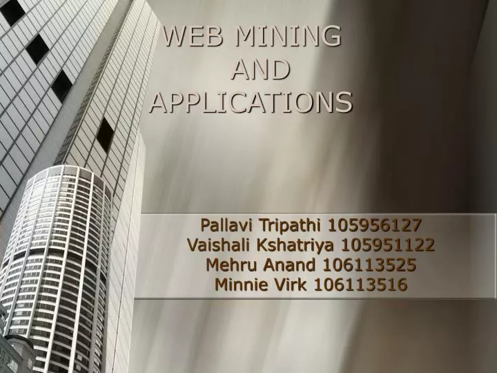 web mining and applications
